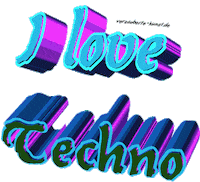 I Love Techno Party Sticker by Basscafé