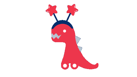 25Th Anniversary Party Dino Sticker by I CAN READ INDONESIA