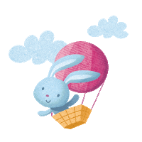 HylandsHealth kids bunny rabbit sky Sticker