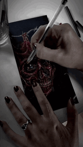 MairaP art illustration horror drawing GIF
