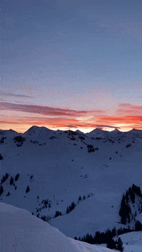 igludorf sunrise mountains swissalps gstaad GIF