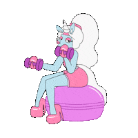 Work Out Fitness Sticker by Glow The Unicorn