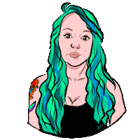 Angry Green Hair Sticker