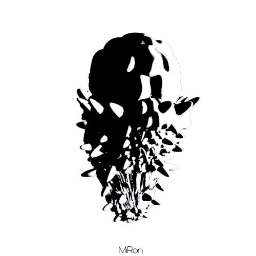 black and white spinning STICKER by Miron