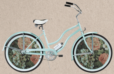 floral bicycle GIF
