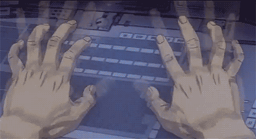 GIF of search icon rotating around computer screen
