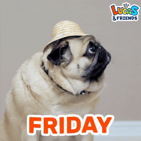 Its Friday Dog GIF by Lucas and Friends by RV AppStudios