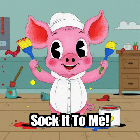 Joy Sock It To Me GIF by The Pigasso