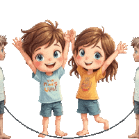 Boys Girls Jump Rope Sticker