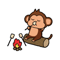 Hungry Campfire Sticker by Chimpers