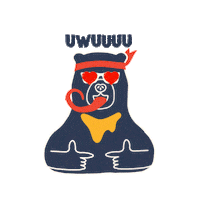 baskbearcoffee heart like sunbear baskbear Sticker