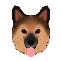 fluffybydesign happy dog mood panting Sticker
