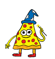 Pizza Magic Sticker by Jon Burgerman