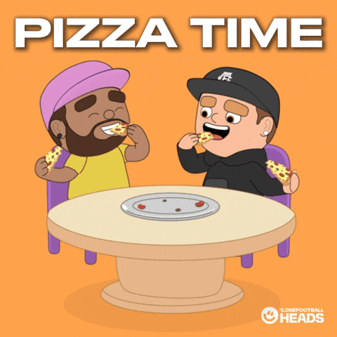 Pizza Time Eating GIF by OneFootball Heads