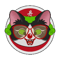 Green Hair Cat Sticker