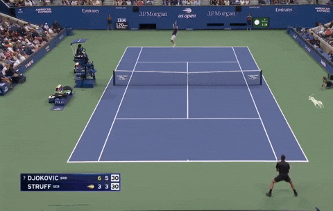 Ben Shelton airborne backhand winner at US Open