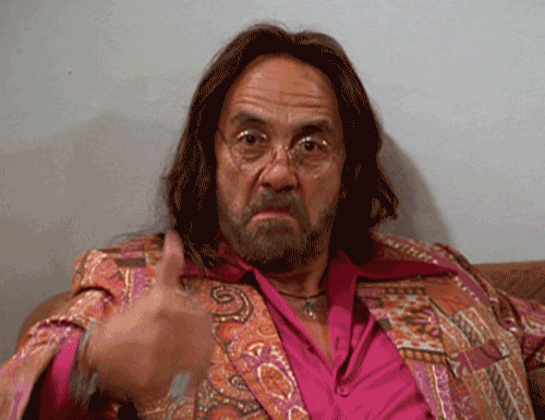 Celebrity gif. Tommy Chong looks impressed and gives us an enthusiastic thumbs-up.