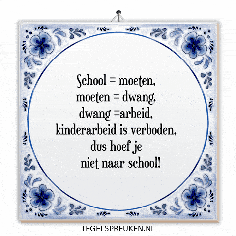 School Nl GIF by Tegelspreuken.nl