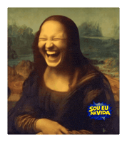 Mona Lisa Laughing Sticker by Sou Eu Na Vida