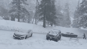 Winter Storm Strands Dozens of Drivers on California's Mount Baldy