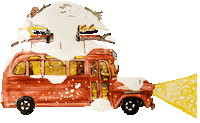 Driving Christmas Tree Sticker