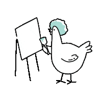 Painting Birdie Sticker by Design B&B