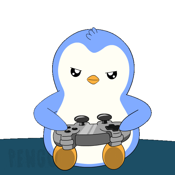 Playing Pew Pew Sticker by Pudgy Penguins