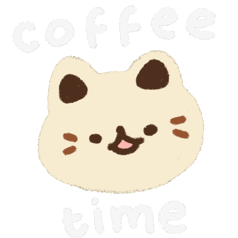 Coffee Time Cat Sticker