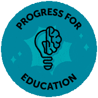 thatsprogresif education progress magenta teal Sticker