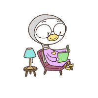 chaknums kawaii book duck story Sticker