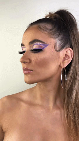 Veeutifulmakeup makeup purple lashes gaga GIF