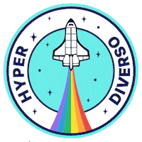 Hyperespaco astronauta hyperlocal hyperespaco Sticker
