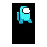 Pixel Art Cyan Sticker