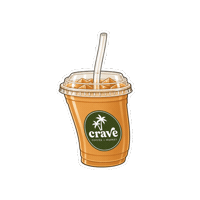 cravecoffeeandmarket crave iced latte crave coffee crave coffee and market Sticker