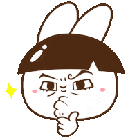 Bunny Think Sticker by Fun Cican