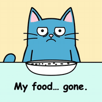 Blue Cat Sad Face GIF