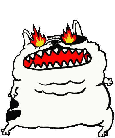 Babbot dog fire hungry tired Sticker