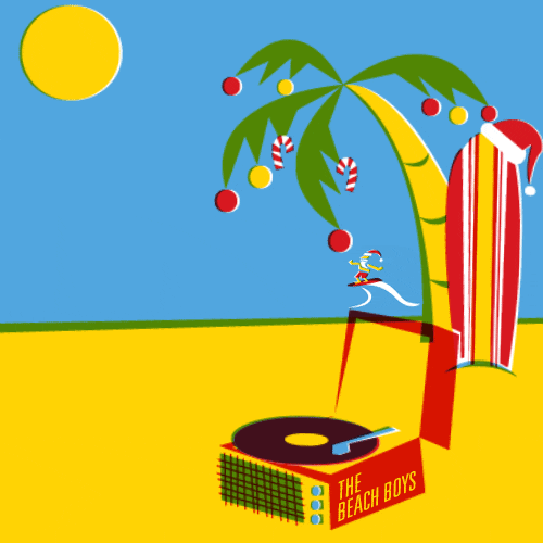 record player beach christmas GIF by Christmas Classics