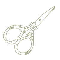 threadedbytatum sewing scissors stitch embroidery Sticker