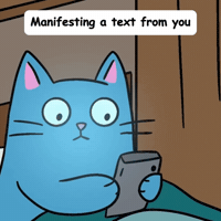 Text Me Back Blue Cat GIF