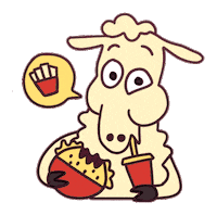 laurukio cartoon eating burger lunch Sticker
