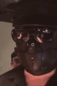 Wobo mask shut up shh bye bye GIF