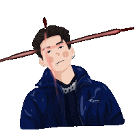 V Jin Sticker by Wooli