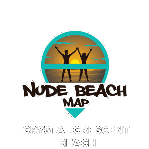 Crystal Crescent Beach Sticker by nudebeachmap
