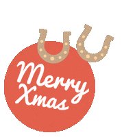 Merry Christmas Horse Sticker by Heels Down Fitness