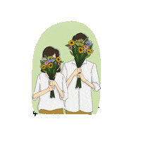 aditarez love couple flowers engagement Sticker