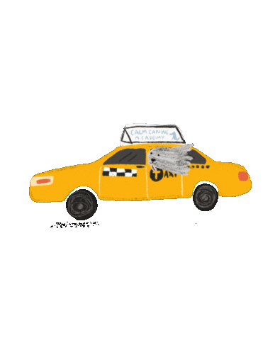 Taxi Cab Sticker by Andrea Caceres