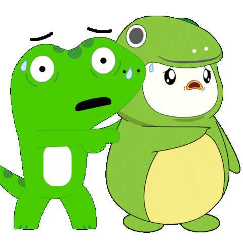 Scared Friends Sticker by Pudgy Penguins