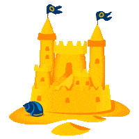 Sand Castle Beach Sticker by vacansoleil