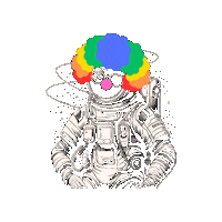Clown Astronaut Sticker by Publicplan